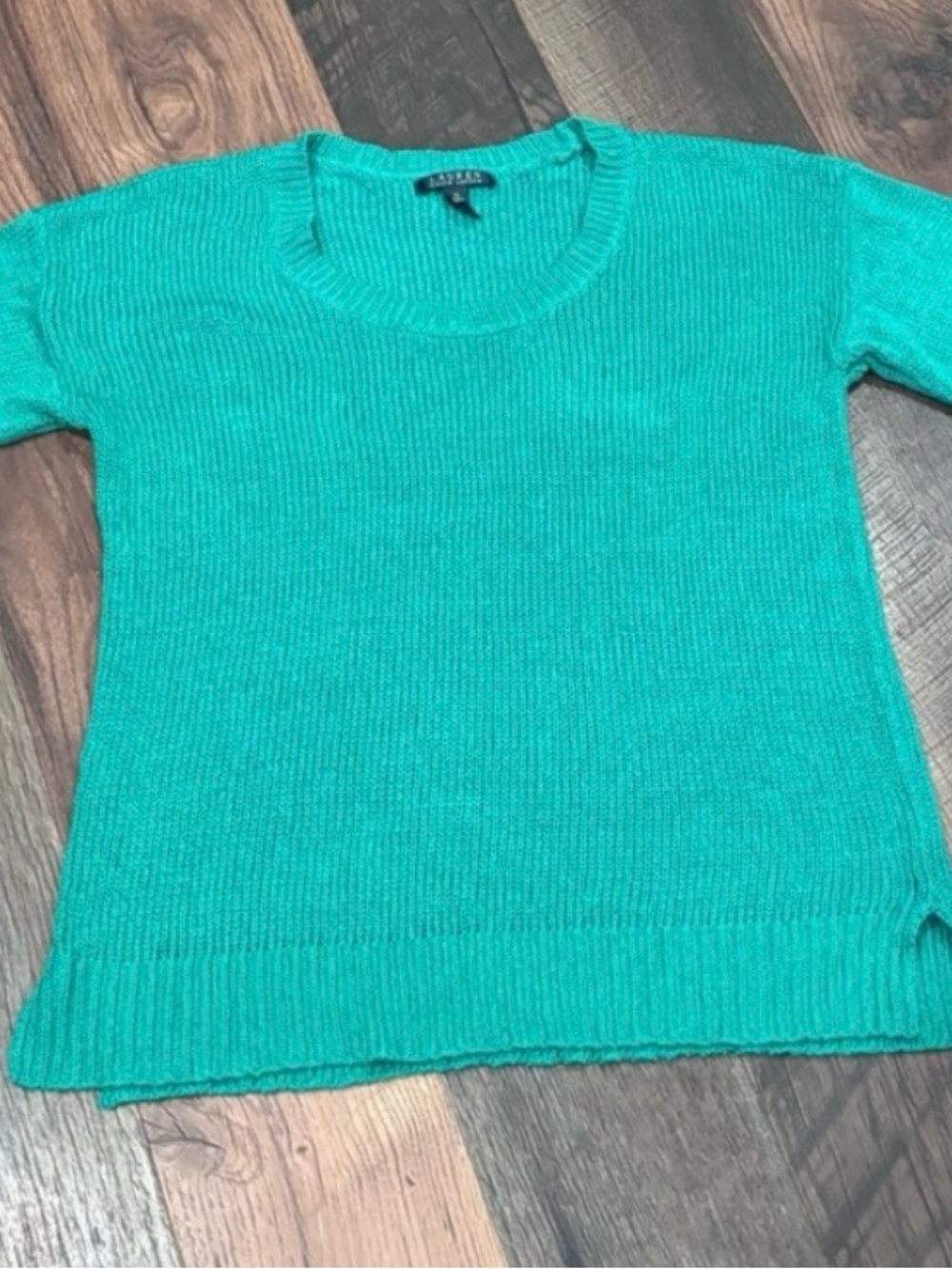 Lauren Ralph Lauren Green Crew Neck Sweater Classic Sweater DressKnit in size XL